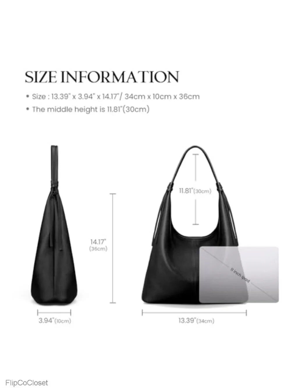 Genuine Leather Slouchy Hobo Bag Tassel Magnetic Closure Lightweight